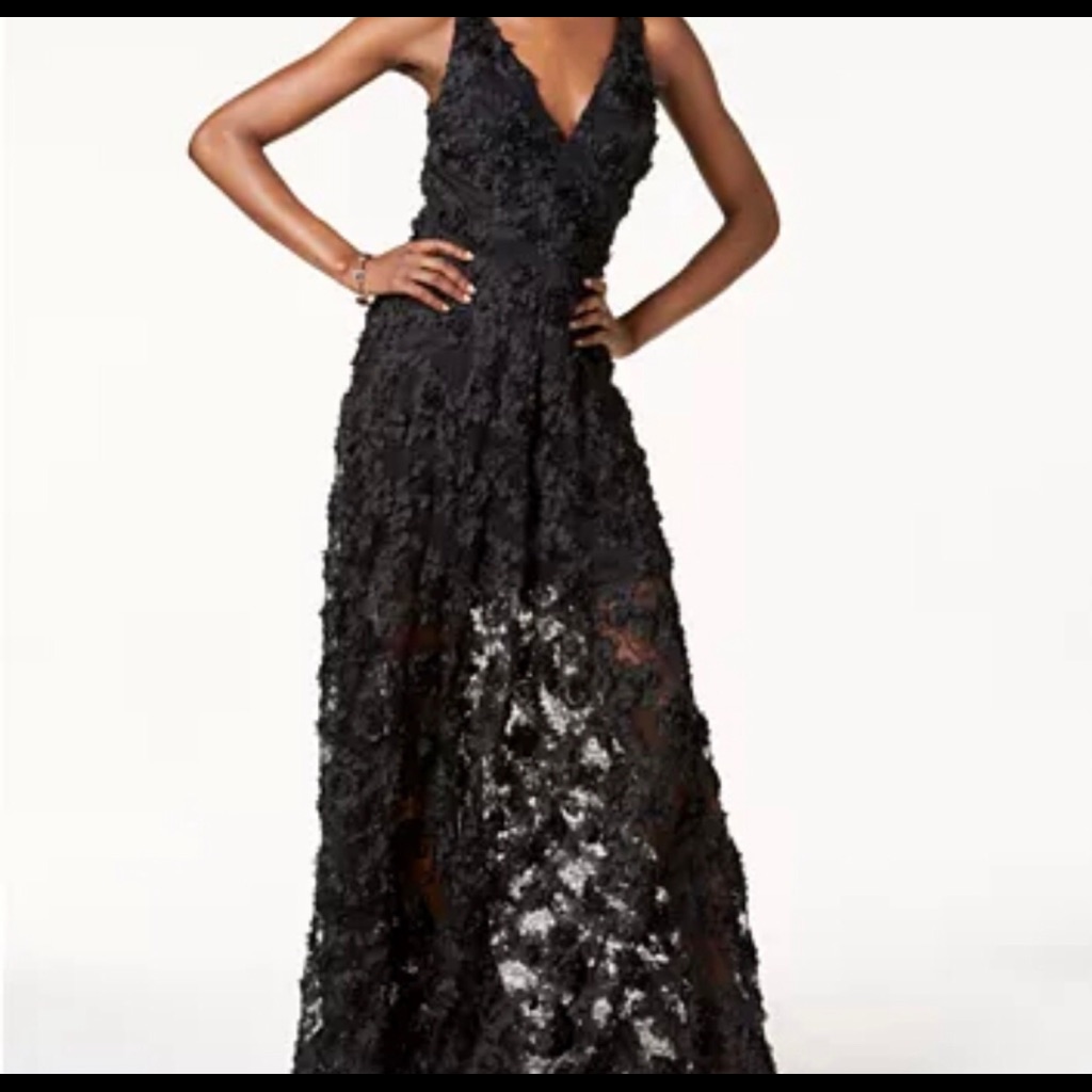 Xcape Floral Dress Black (Size 4) Never Worn.